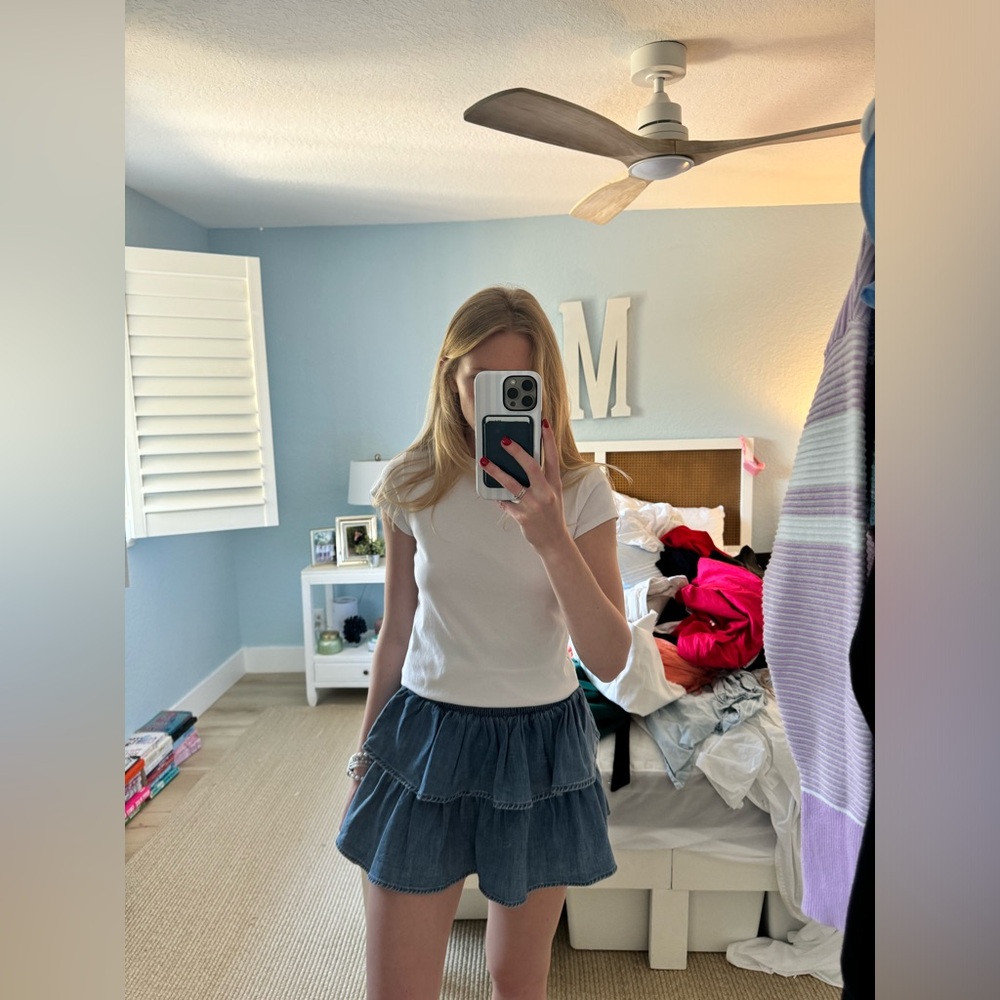 Aerie Denim Blue Mini Skirt